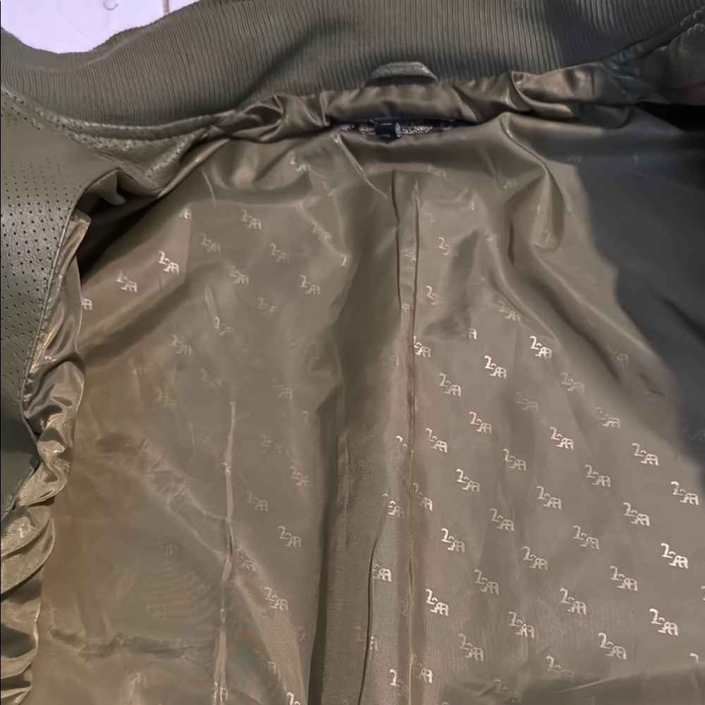 Olive Green Military Field Jacket with Stand-Up Collar - Picture 8 of 9